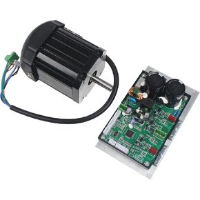 RATTMMOTOR Lathe Machine Spindle Motor Kit, DC Brushless Lathe Spindle Motor 4000RPM with Mini Lathe Main Control Board Controller Card for CJ 0618 Machine Part (750W 110V)