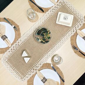 Chardin home Jute Braided Oval PLACEMAT (Set of 4) | Boho Table mats | Artisanally Woven Rustic Table Linen | Color - Natural Jute. (13''x19'')