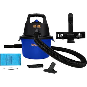 Koblenz WD-2L Portable Wet Dry Vacuum, 2-Gallon 2 PHP Suction Plus Blower Vacuum Cleaner for Liquids, Dust, Pet Hairs, 10' Reach, Ideal for Home, Car, Garage, Shop, Accessories Included, Blue/Black
