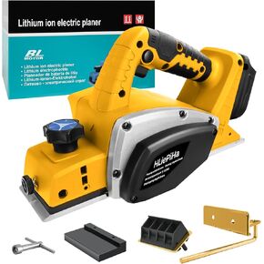Cordless Handheld Planer for Dewalt 20v Battery, 15000 RPM Power Wood Planer, 3-1/4 Inch Brushless Power Planer for Woodworking, Carpenter Home DIY(No Battery)