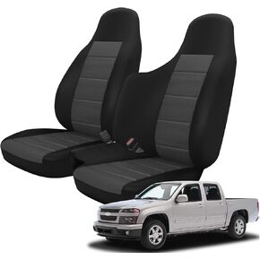 SAPUBK Custom-Fit Front Split Bench Seat Cover Without Armrest Replace for 2004-2012 Chevy Colorado/GMC Canyon Pickup (60/40)