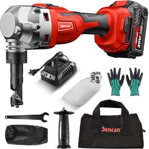 Cordless Metal Nibbler, Gauge Sheet Metal Cutter 1900RPM Brushless Motor | Replaced Blades for Cutting Aluminium, Stainless Steel, Plastic (With 1 4.0AH Battery)