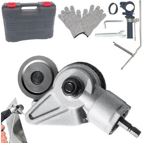 Metal Sheet Cutter,Electric Nibbler Drill Attachment with Adapter,Electric Drill Shears Attachment Cutter Tool for Cutting Iron,Aluminum and Metals Materials