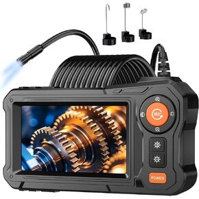 Endoscope Camera with Light - 4.3" LCD Screen Inspection Cameras,IP67 Waterproof Borescope with 8 Adjustable LED Lights,HD 1080P Endoscope Camera 16.5ft Semi-Rigid Cord,gifts for men tools and gadgets