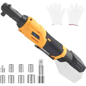 Cordless Ratchet Wrench 3/8" for Dewalt 20V Battery,75 ft-lbs Electric Wrench with 1/2"&1/4" Adapters,3" Extension Bar Replace for DCF510B(Not Battery Included)