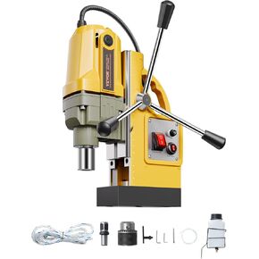 VEVOR Magnetic Drill, 1400W Motor 1.6 in Boring Diameter, 2810 lbf Portable Electric Mag Drill Press, with 11 Coring Bits, 800 RPM Speed, Drilling Machine for Metal Surface, Home Improvement Industry