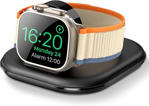 حامل شحن ساعة مطور لشاحن ساعة Apple - قاعدة شحن لاسلكية سريعة لساعة iWatch، متوافقة مع Apple Watch Series 2/3/4/5/6/7/8/9/10/Ultra 1 2، تصميم مغناطيسي لسهولة الاستخدام in Kuwait