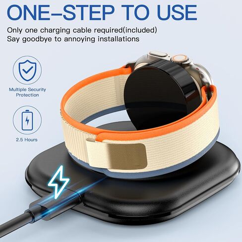 حامل شحن ساعة مطور لشاحن ساعة Apple - قاعدة شحن لاسلكية سريعة لساعة iWatch، متوافقة مع Apple Watch Series 2/3/4/5/6/7/8/9/10/Ultra 1 2، تصميم مغناطيسي لسهولة الاستخدام in Kuwait