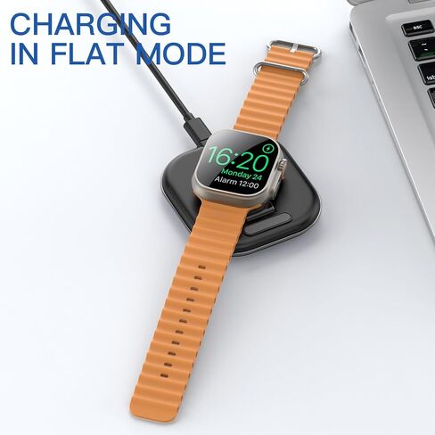 حامل شحن ساعة مطور لشاحن ساعة Apple - قاعدة شحن لاسلكية سريعة لساعة iWatch، متوافقة مع Apple Watch Series 2/3/4/5/6/7/8/9/10/Ultra 1 2، تصميم مغناطيسي لسهولة الاستخدام in Kuwait