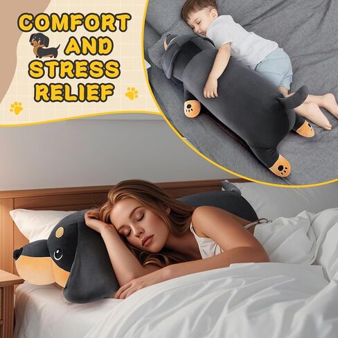 30'' Giant Foxy Plush Stuffed Animal- Fox Plush Pillow, Orange Fox Plushies, Large Sleeping Fox Plush Toy, Cute Hugging Plush Pillow, Room Decor Christmas Birthday Gifts for Kids Girls Boys in Kuwait