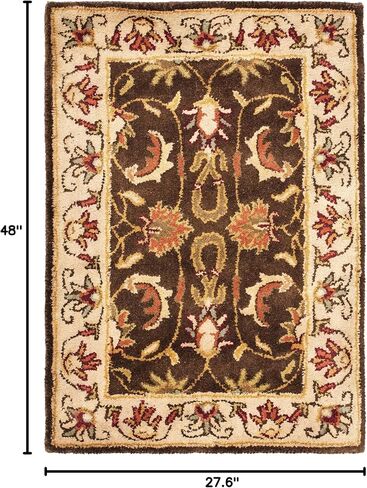 سجادة SAFAVIEH Heritage Collection - 2' x 3'، بني وبيج، صوف شرقي تقليدي مصنوع يدويًا، مثالي للمناطق ذات حركة المرور العالية في المدخل، وغرفة المعيشة، وغرفة النوم (HG818A) in Saudi Arabia