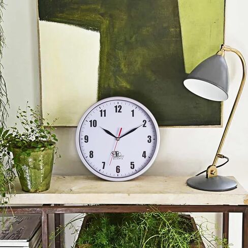 Silent Wall Clocks Battery Operated Wall Clock for Kids White Non-Ticking Easy to Read Wall Clock for Bathroom Kitchen Living Room Bedroom in 8 Inches in Kuwait