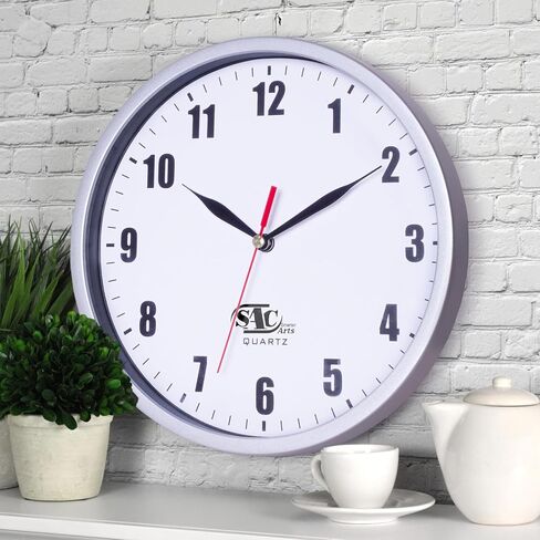 Silent Wall Clocks Battery Operated Wall Clock for Kids White Non-Ticking Easy to Read Wall Clock for Bathroom Kitchen Living Room Bedroom in 8 Inches in Kuwait