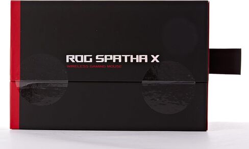 Asus Rog Spatha X Wireless Gaming Mouse (حامل الشحن المغناطيسي ، 12 زرًا قابلًا للبرمجة ، 19000 نقطة في البوصة ، مآخذ مفتاح التبديل الساخن للضغط ، مفاتيح ROG Micro و Paracord و Aura RGB Lighting) ، Black in Kuwait
