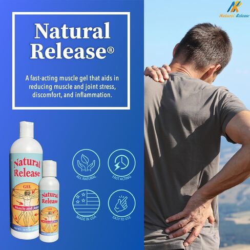 Natural Release Muscle & Joint Roll On Gel Stick for Humans - Relief for Sore Back, Knees, Hip, Muscle Stress, Night Cramps, Aches, Discomfort - Fast Acting, Menthol Free in Kuwait