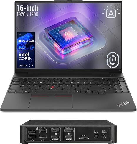 لاب توب لينوفو ثينك باد E16 Business، شاشة 16 بوصة FHD+، انتل كور i7-1355U، ذاكرة الوصول العشوائي 40 جيجا، 1 تيرابايت اس اس دي، بصمة الإصبع، لوحة مفاتيح بإضاءة خلفية، واي فاي 6، ويندوز 11 برو، حزمة مع محطة إرساء Targus USB-C 100 واط in Saudi Arabia