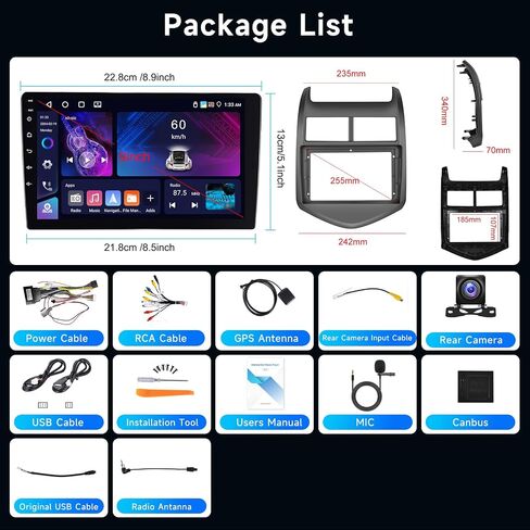 [2G+64G] Car Radio for Chevrolet Aveo Sonic 2011 2012 2013 2014 2015 Android Car Stereo Carplay Wireless Android Auto, Hodozzy 9 inch Touch Screen with GPS/WiFi/Bluetooth, FM RDS, Mirror Link, Camera in Saudi Arabia