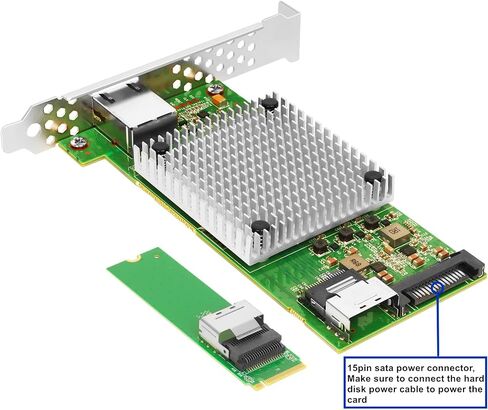 بطاقة واجهة شبكة RJ45 من M.2 إلى 10 جيجابت، ومنفذ RJ45 فردي مع شريحة Intel 82599، وM.2 + M Key + SFF-8087 مع كابل 35 سم (13.7 بوصة)، وبطاقة شبكة 10 جيجابت لنظام التشغيل Windows وLinux وUEFI in Saudi Arabia