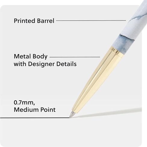 U Brands Avalon Gel Pens, 3 Count, Midcentury Geo, Soft Touch, Gold Details, Medium (0.7 mm) Point, Black Ink in Saudi Arabia