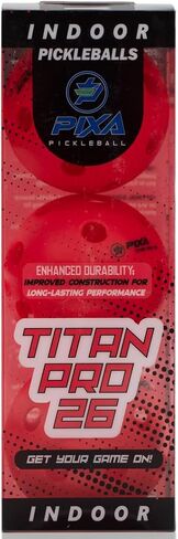 PIXA Titan Pro 26 Injection Molded Indoor Pickleball - USAPA Approved, Tournament Play, Durable Indoor Pickleballs, Consistent Bounce, Smooth Flight, Ideal for Competitive Play- Packs of 3, 6, 12 in Saudi Arabia