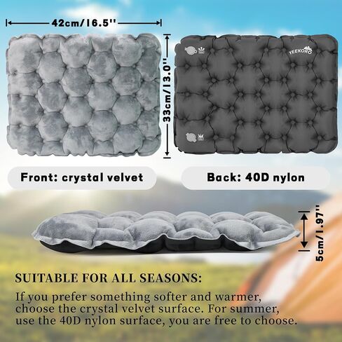 Inflatable Seat Cushion, Lightweight Camping Air Sitting Pad with Repair Cloths, Waterproof Air Cushion, Portable Air Seat Cushion for Climbing Hiking Office Airplane Car Stadium Seat in Kuwait