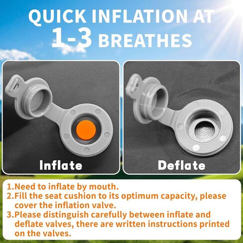 Inflatable Seat Cushion, Lightweight Camping Air Sitting Pad with Repair Cloths, Waterproof Air Cushion, Portable Air Seat Cushion for Climbing Hiking Office Airplane Car Stadium Seat in Kuwait