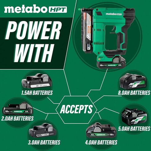 Metabo HPT 18V Multivolt Cordless 23 Gauge Pin Nailer Kit | يتضمن البطارية والشاحن | الزناد المزدوج لأقصى سلامة | قطعة أنف قطعة واحدة | قفل النار الجاف | NP1835DA in Saudi Arabia