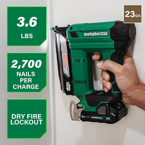 Metabo HPT 18V Multivolt Cordless 23 Gauge Pin Nailer Kit | يتضمن البطارية والشاحن | الزناد المزدوج لأقصى سلامة | قطعة أنف قطعة واحدة | قفل النار الجاف | NP1835DA in Saudi Arabia