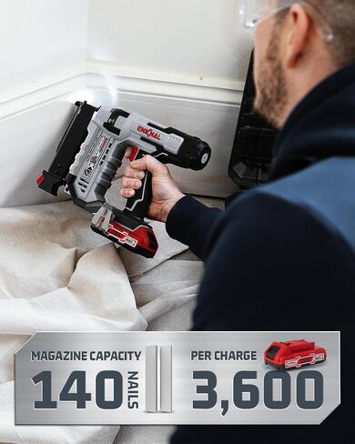 مسدس الأظافر الكهربائي ، 23 مقاييس دبوس دبوس ، مسامير 3/8 "إلى 1-3/8" ، بطاريات البطارية ، 2 × ، شاحن ، و 3600 مسامير (L823-PN) in Kuwait