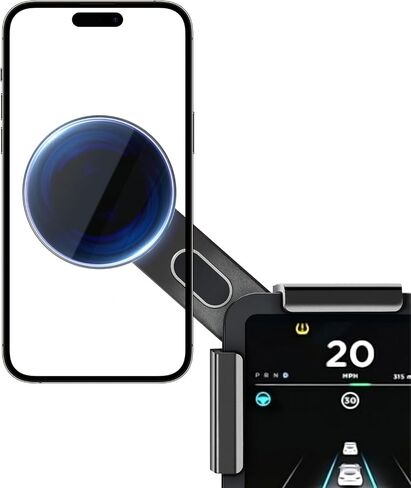 15W Wireless Fast Charging Phone Mount Holder for Tesla Model Y Model 3, Magnetic Charger Compatible with iPhone 12 to 16 Series and Android Phones, with 5ft C to C Cable in Saudi Arabia