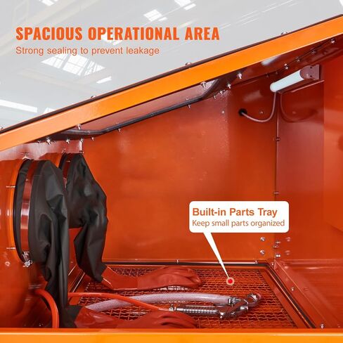 VEVOR 60 Gallon Sandblasting Cabinet, 40-120PSI Sand Blasting Cabinet with Stand, Heavy Duty Steel Sand Blaster with Blasting Gun & 4 Ceramic Nozzles for Paint, Stain, Rust Removal in Kuwait