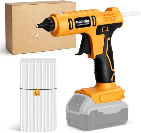 100W Hot Glue Gun for Milwaukee 18v Battery, Wireless Battery Powered Cordless Glue Gun for 18v Battery, Heavy Duty Full Size Glue Gun with 20pcs 0.43'' Glue Sticks for Crafts DIY & Repairs(Tool Only) in Saudi Arabia