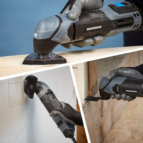 Hammerhead 2.2-Amp Oscillating Multi-Tool with 1pc Flush Cut Blade, 1pc Semicircle Saw Blade, 1pc Sanding pad, 3pcs Sanding Paper - HAMT022 in Saudi Arabia