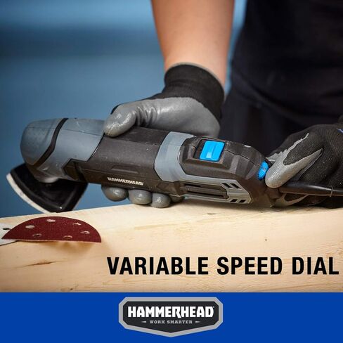 Hammerhead 2.2-Amp Oscillating Multi-Tool with 1pc Flush Cut Blade, 1pc Semicircle Saw Blade, 1pc Sanding pad, 3pcs Sanding Paper - HAMT022 in Saudi Arabia