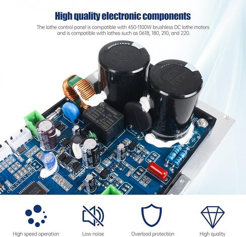 Rattmmotor مخرطة المخرطة مجموعة محرك المغزل ، DC مخرطة المغزل محرك 4000 دورة في الدقيقة مع بطاقة تحكم لوحة التحكم الرئيسية مخرطة Mini لـ CJ 0618 Machine Part (750W 110V) in Saudi Arabia
