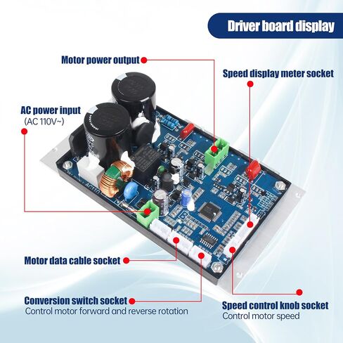 Rattmmotor مخرطة المخرطة مجموعة محرك المغزل ، DC مخرطة المغزل محرك 4000 دورة في الدقيقة مع بطاقة تحكم لوحة التحكم الرئيسية مخرطة Mini لـ CJ 0618 Machine Part (750W 110V) in Saudi Arabia