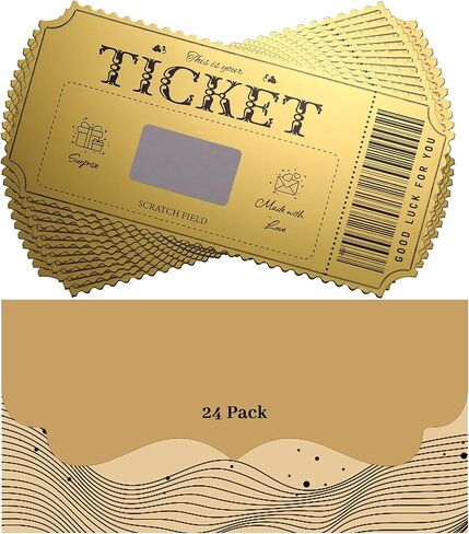 TIEFOSSI Premium Surprise Scratch Card, Ticket for Writing Your Own Special, Birthdays Christmas Holidays Weddings Anniversaries Surprise Reveal Card, Gifts for Women Men, Gold Gift Card, 6 Pack in Saudi Arabia