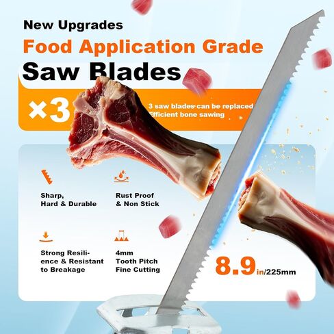 Brushless Motor Electric Meat and Bone Saw, 3000mAh Handheld Butchering Tool with （3 Upgraded Blades）- Home Butcher Saw Kit with 1 toolbox, 1 Battery in Saudi Arabia