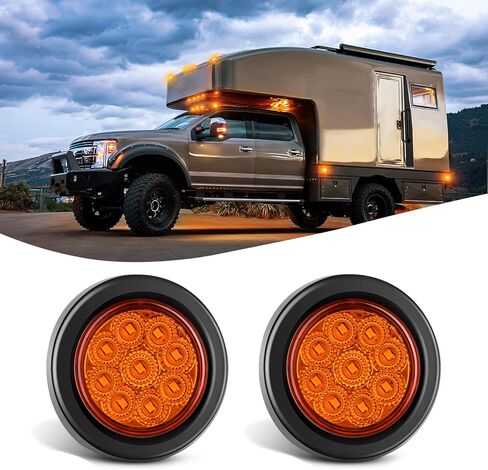 Nilight Double Bullseye Marker Light 14PCS Red Amber 10LED Rectangular Clearance Light Front Side Rear Marker Indicator Light Surface Mounted for 12V Truck Camper RV Boat Lorry, 2 Years Warranty in Saudi Arabia