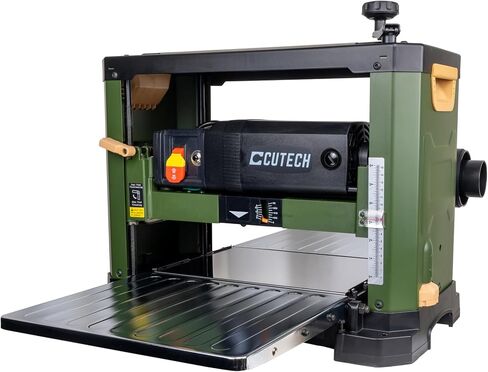 Cutech 40700H 12½-Inch Spiral Cutterhead Benchtop Planer with Tungsten Carbide Inserts, Snipe Minimizer, and Board Return Rollers (12-1/2-Inch Single Speed) in Saudi Arabia
