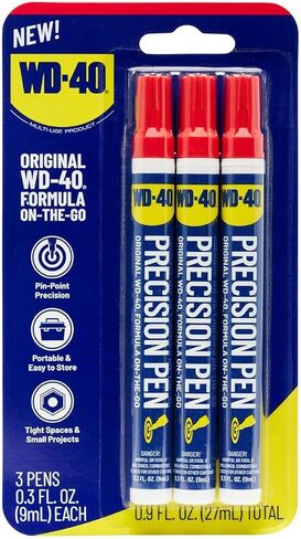 WD-40 Original Formula- Precision Pen On-The-Go, Lubrication with Pin-Point Precision, Controlled Flow. Portable, Easy to Hold, Easy to Store, Ideal for Small and Tights Spaces, 0.3 fl oz [3-Pack] in Kuwait