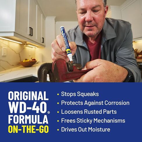 WD-40 Original Formula- Precision Pen On-The-Go, Lubrication with Pin-Point Precision, Controlled Flow. Portable, Easy to Hold, Easy to Store, Ideal for Small and Tights Spaces, 0.3 fl oz [3-Pack] in Kuwait