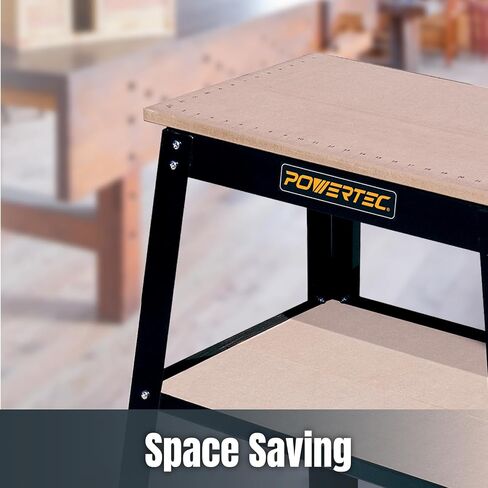 POWERTEC Tool Stand, MDF Split Top Expands to 20"x25", 32" Work Height Power Tool Stand for Drill Press, Belt Sander, Bench Grinder, Band Saw, Scroll saw, and Planer (UT1002) in Saudi Arabia