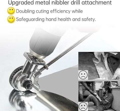 Metal Nibbler Drill Attachment - Electric Drill Shears Attachment Cutter Nibbler,Sheet Metal Cutter Tool Adapter Is Fit For Cutting Various Metals Materials Such As Aluminum, Iron. in Saudi Arabia
