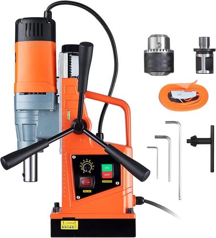 VEVOR Mag Drill Press, 1550W 2" Boring Diameter, 2922lbf Power Magnetic Drill, 500 PRM, 10-Speed, Electric Drilling Machine for Metal Surface, Industrial and Home Improvement in Saudi Arabia