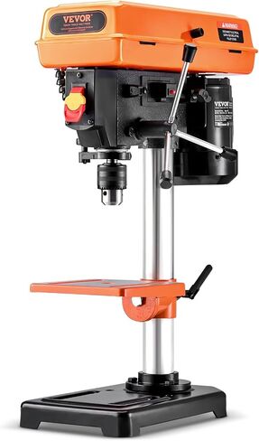 VEVOR 8 in Benchtop Drill Press, 2.3A Induction Motor, Tabletop Drilling Machine with 750/1140 / 1740/2340 / 3200 RPM Adjustable Speed, 0-45° Tilting Worktable, LED Work Light, for Wood Metal in Saudi Arabia