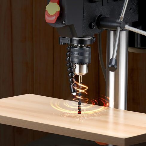 VEVOR 8 in Benchtop Drill Press, 2.3A Induction Motor, Tabletop Drilling Machine with 750/1140 / 1740/2340 / 3200 RPM Adjustable Speed, 0-45° Tilting Worktable, LED Work Light, for Wood Metal in Saudi Arabia