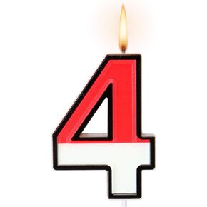 Cartoon Red and White Birthday Cake Candle Anime Cartoon Birthday Candles Numeral Birthday Cake Topper for Cartoon Animated Birthday Decoration Cartoon Party Supplies(Number 6)
