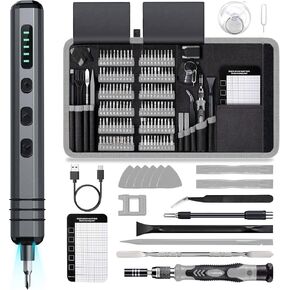Mini Electric Screwdriver Set 140-IN-1: Small Electric Screwdriver Cordless | 120 Precision Bits, 5 Torque Settings, 4 LED Light, Magnetic Power Screwdriver Repair Tool Kit for PC RC Electronics in Saudi Arabia