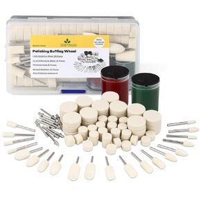 95PCS Buffing Wheel for Dremel Polishing Kit with 2pcs Polishing Compound, with 1/8" Shank for Dremel Buffing Wheels